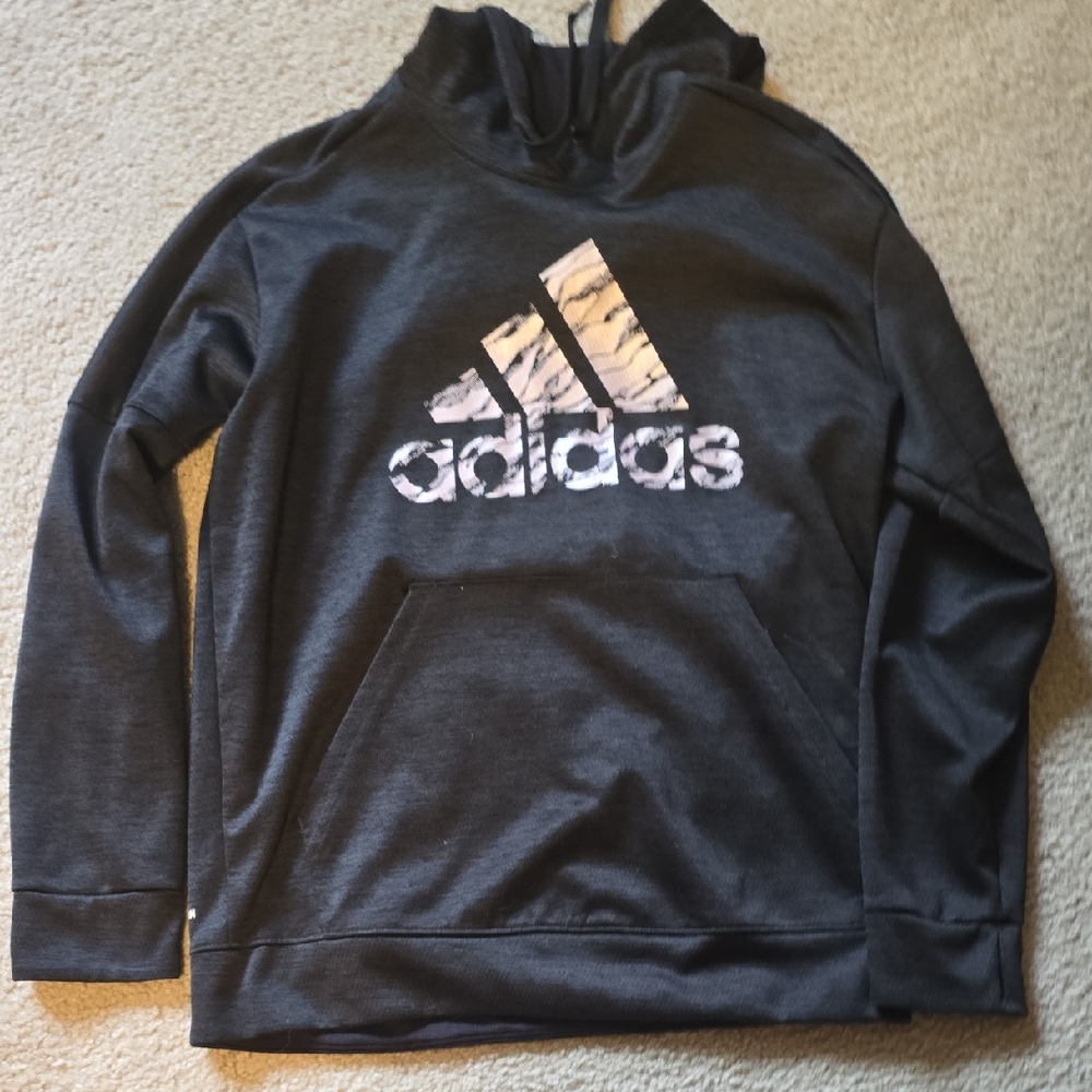 Adidas Womens Charcoal Gray Hoodie